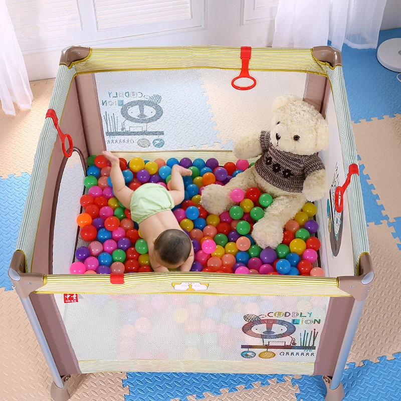 European Style Luxury Multifunctional Baby Bed Portable Folding Baby Playpen Crib Aluminum Large Space Baby Crib Game Bed C01