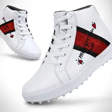 Golf Shoe Ladies Sports Wind Leather Waterproof Non Slip Nails Shoes Women's inner heightening Sneakers Shoes Breathable Fitness