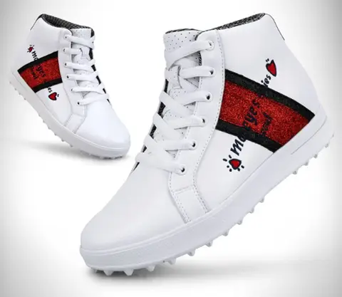 Sapato de Golfe Sapatos de Couro à Prova Interior para Mulheres Sapatos de Fitness Senhoras Vento Esportes Unhas Sapatos d’ Água Antiderrapante Aumentando Tênis Respirável