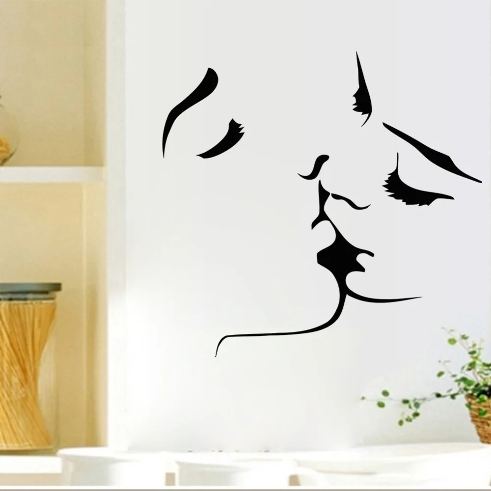 Aliexpress.com : Buy Lover Kissing Silhouette Wall Sticker Black