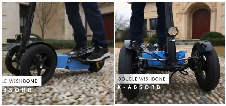 Flash Deal 2018 800W Three wheels Off Road Electric Scooter Folding All terrain Skateboard Foldable E-Scooter with seat Removebale battery 9