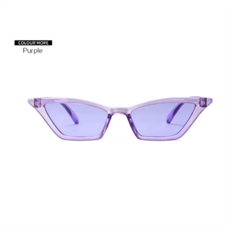 Милые сексуальные маленькие солнцезащитные очки кошачий глаз для женщин винтажные женские Солнцезащитные очки женские ретро очки «кошачий глаз» UV400 - Цвет линз: Purple
