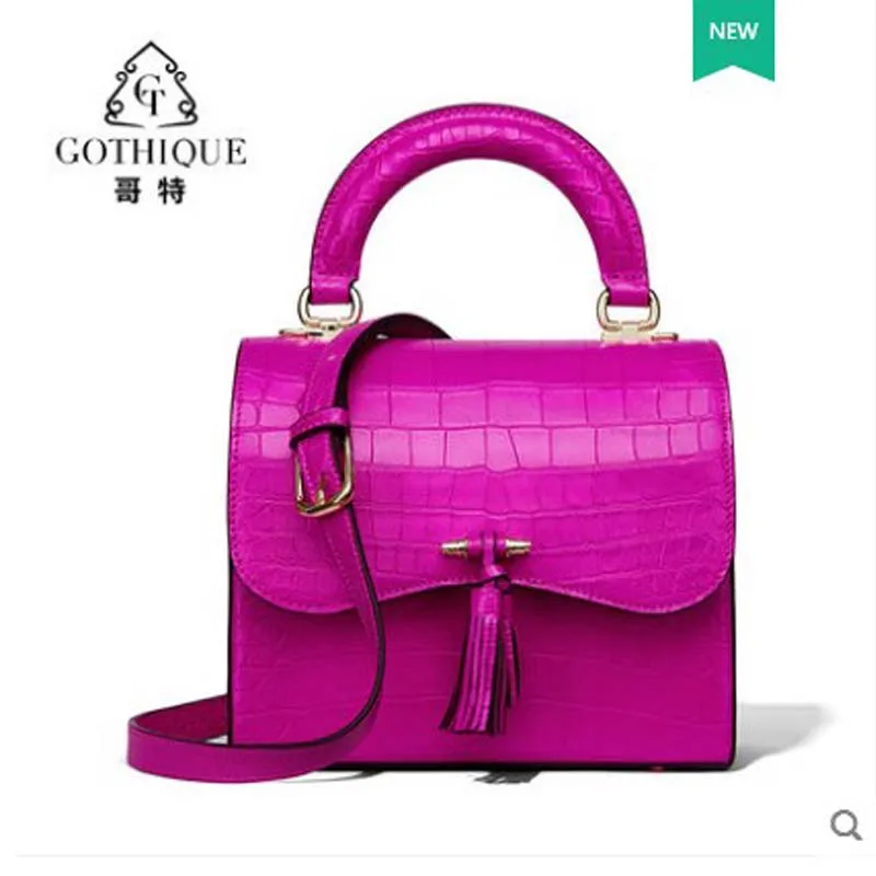 

gete 2019 new New crocodile leather belly bag fashion trend small square bag simple flip oblique cross female bag