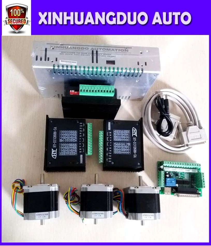 

3 Axis CNC Router Kit ,3pcs 1AxisTB6600 driver +one interface board + 3pcs 56mm Nema 23 Biaxial stepper motor +one power supply