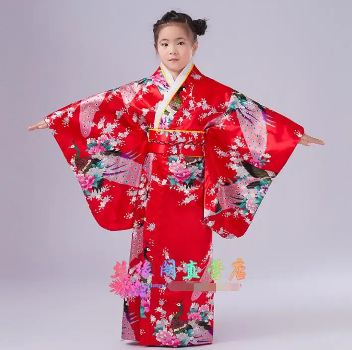 

Japanese Sleep Suits Kimono Fashion Bathrobe Costume Girl Performance Party Summer Kimono Children Shoot Clothing