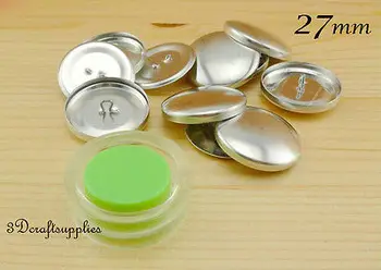 

12 sets of 27mm 1 1/8 inch Size 45 Self cover buttons wire back with Assembly tool