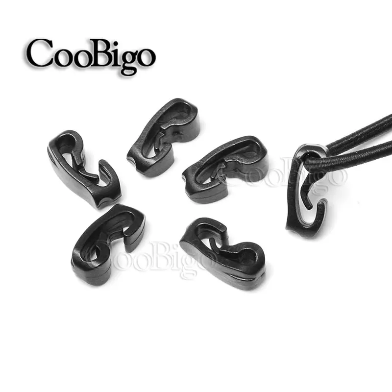 

50pcs Outdoor External Strapping Plastic Buckle Snap Hook Elastic Rope Cord Bungee Ties Outdoor Backpack Bag Parts Accessories