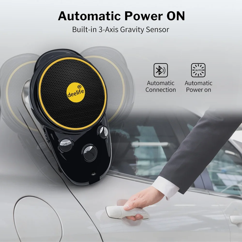 Deelife Громкая связь Bluetooth автомобильный комплект Солнцезащитный козырек динамик