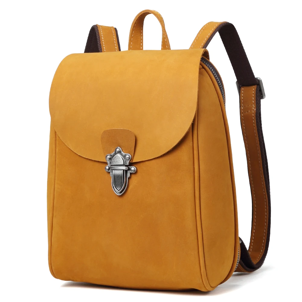 

lady Genuine Leather Backpack Vintage Cow Leather Women Backpack Ladies Shoulder Bag School Bag for Teenage Girl backpacks gifts