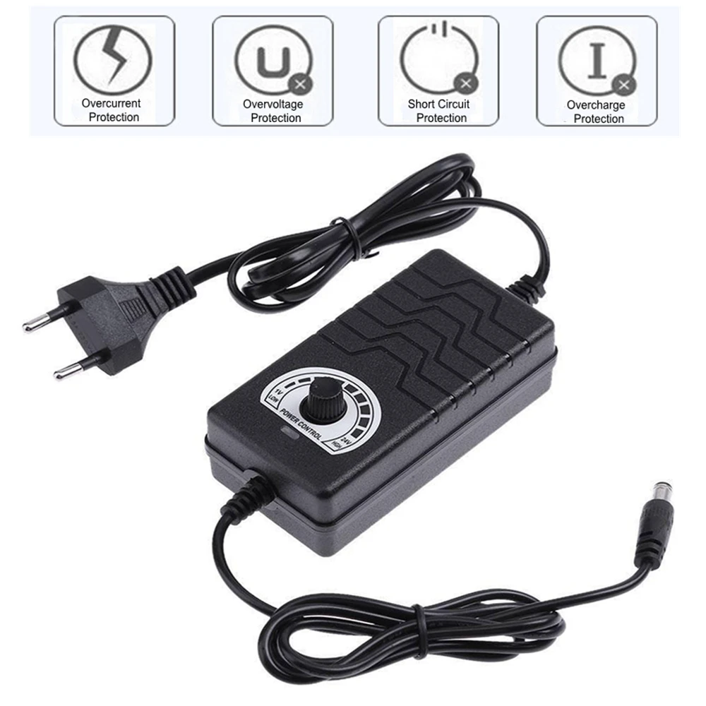 

1-24V 2A Adjustable AC/DC Adapter 100-240V Power Adapter Power Control Motor Speed Controller For Electric Hand Drill Small Fan