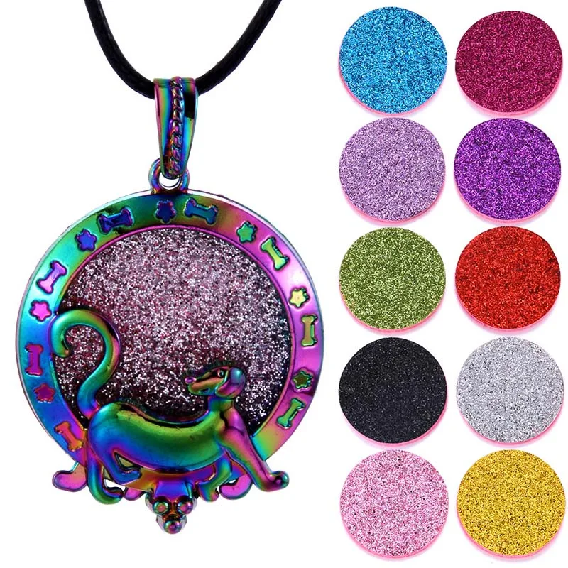 

2019 New Colorful Aromatherapy Necklace Vintage Silver Flower Butterfly Essential Oil Diffuser Necklace Perfume Lockets Pendants