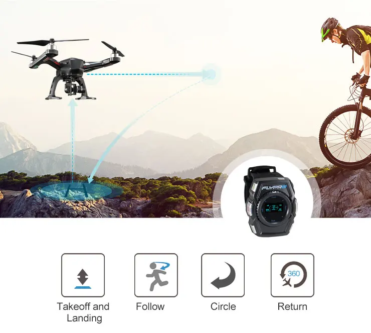 FLYPRO XEagle the Leader of Smart Watch UAV with GPS Auto Follow RC Quadcopter Lite Version