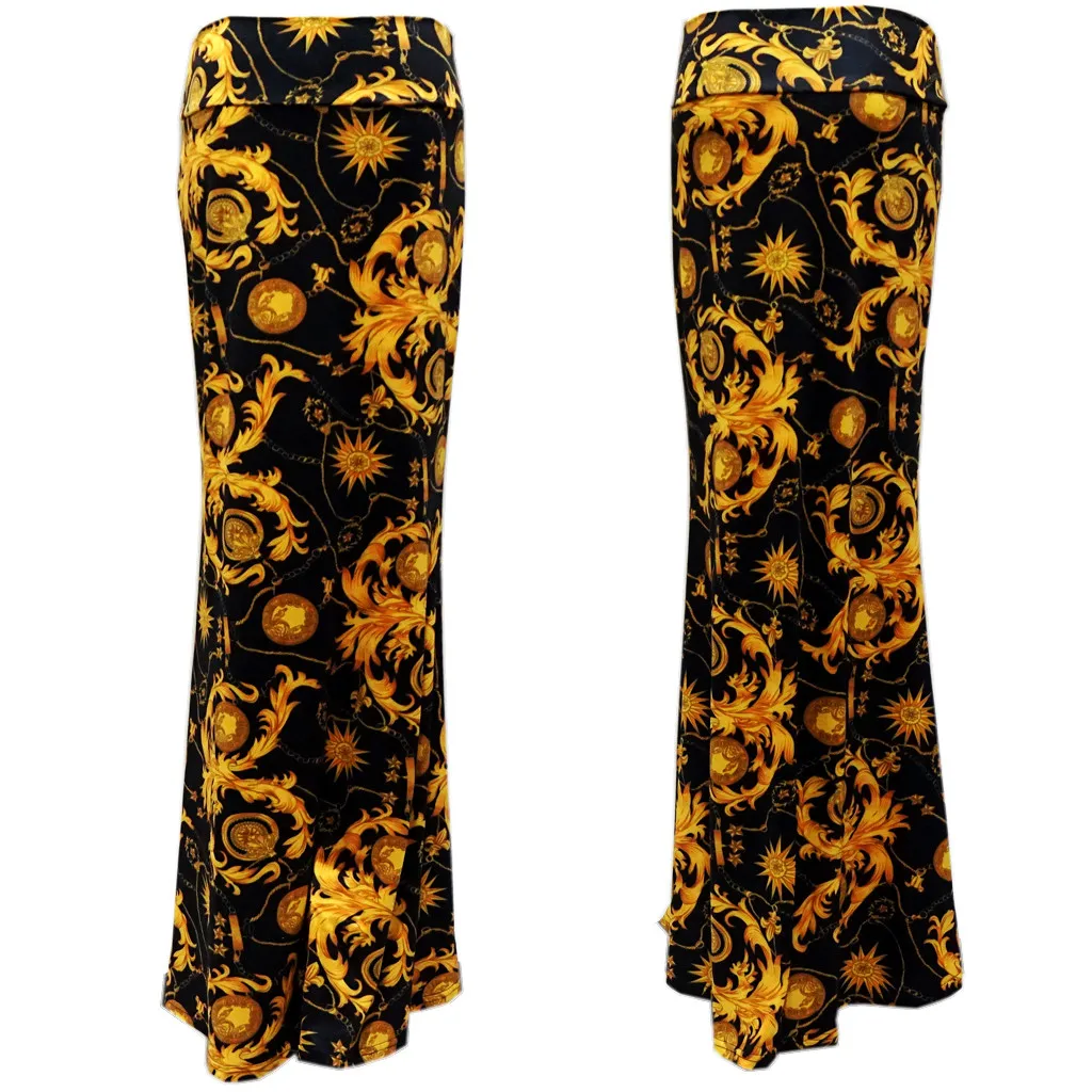 Модные женские дикие цыганские Длинные трикотажные SexyMaxi пляжные юбки женские стильные юбки женские goning Lunga Высокое качество# DX