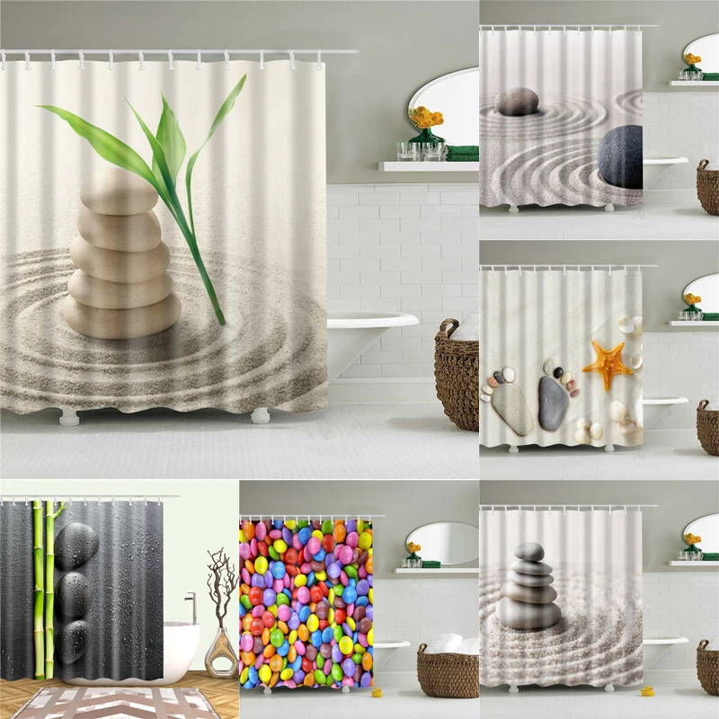 الصحراء حجر دش للحمام HD 3D الطباعة للماء أقمشة ستائر البوليستر حمام شاشة المنزل الديكور