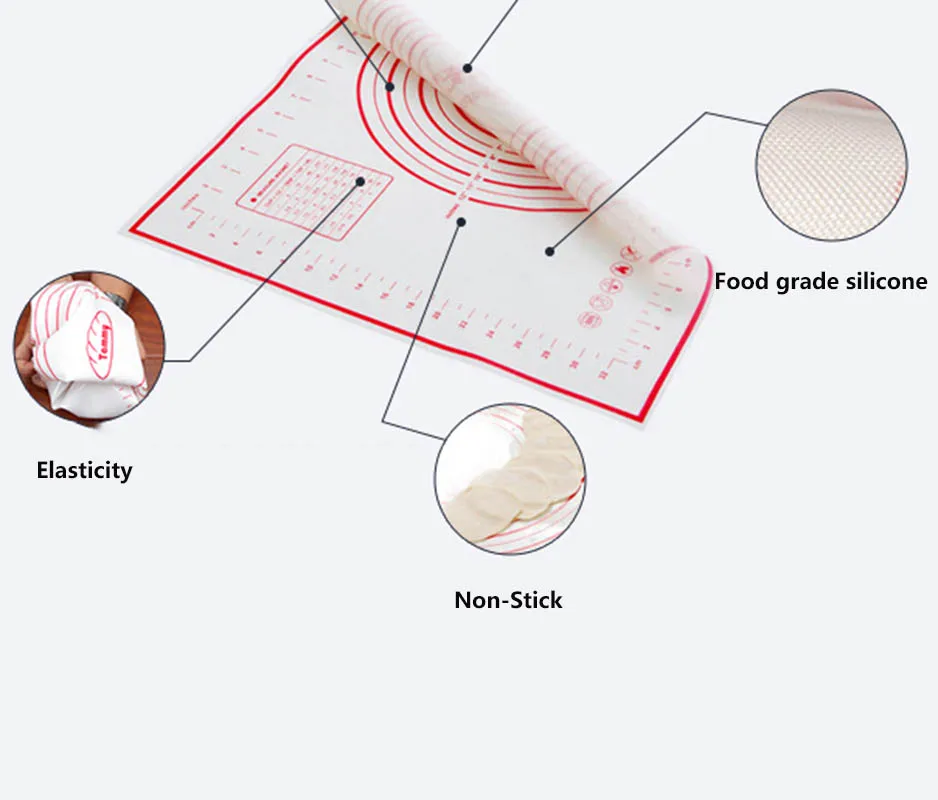 60*40/40*30 см силиконовый коврик для выпечки со шкалой прокатки теста коврик для замеса теста антипригарный кондитерский лист Печь вкладыш
