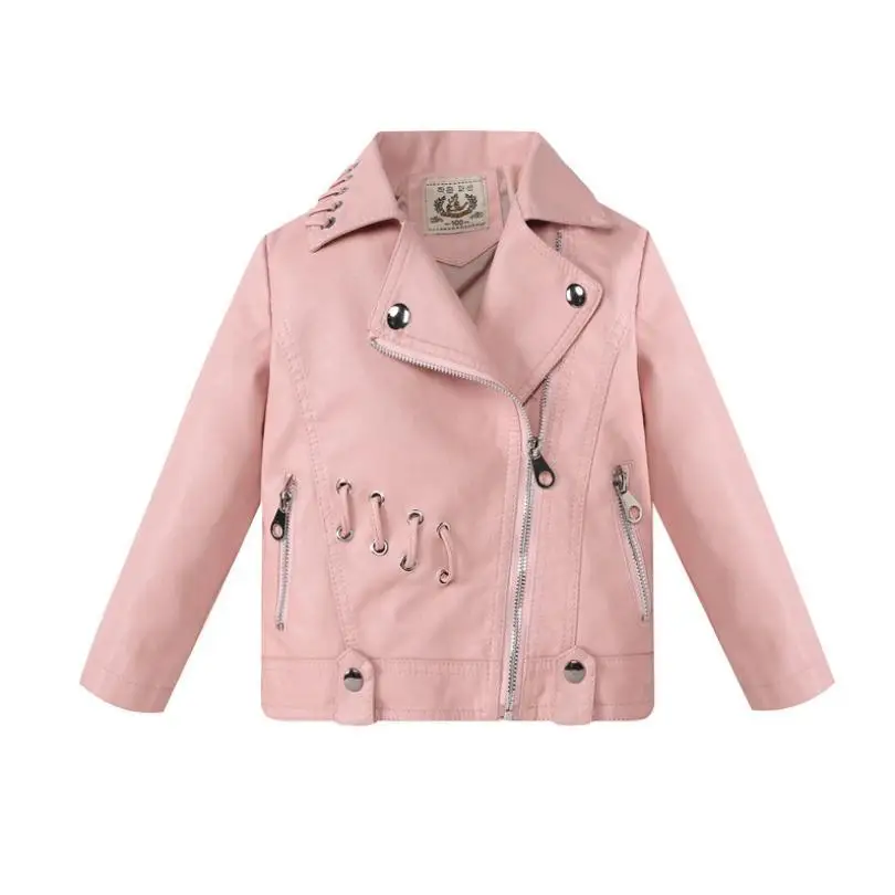 

Children's PU leather jacket for boy girl 2019 autumn new lace up design locomotive coat Modis Kids Clothes jacket outwear Y1623