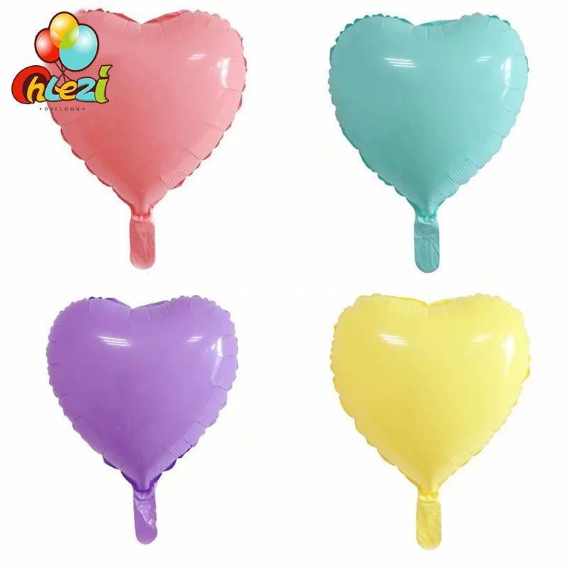 

10pcs/lot 17inch Heart Shaped Macarons Love Foil Helium Balloons Wedding Birthday Party decoration Baby Shower Event Supplies