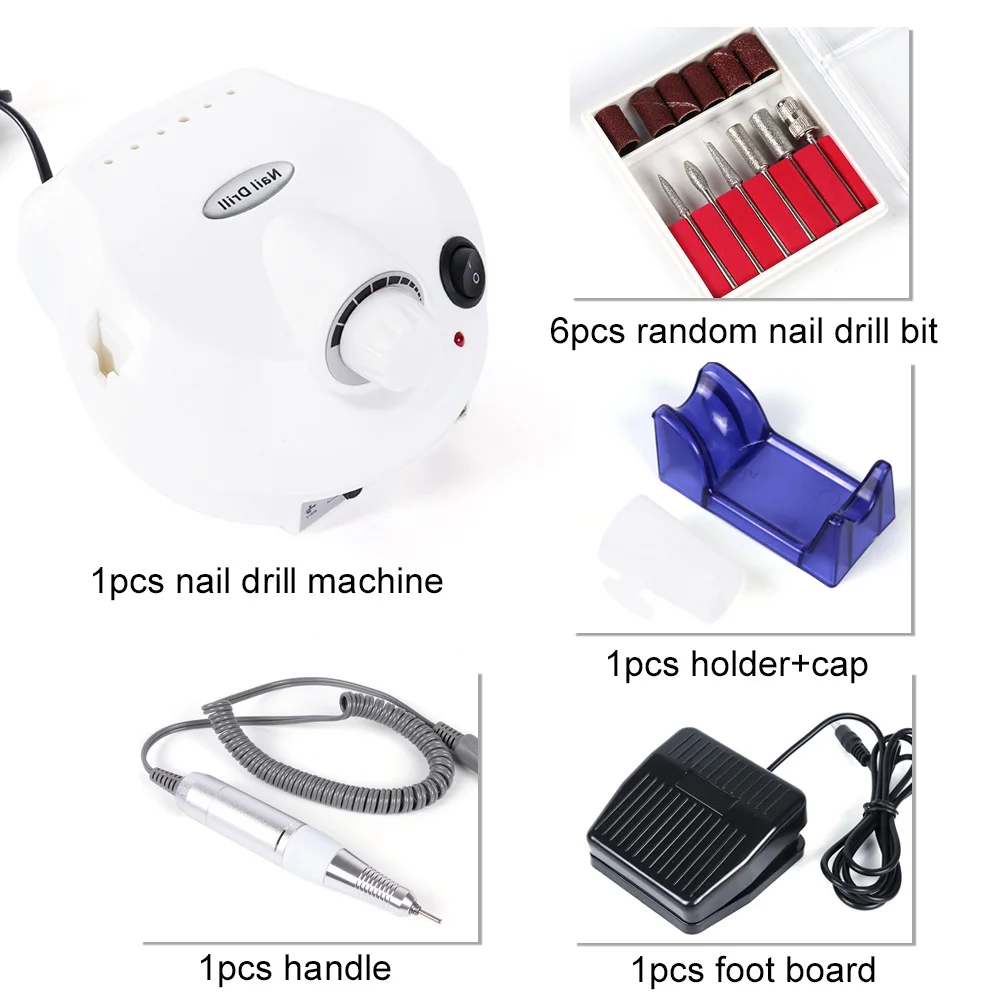  30000RPM Nail Drill Bits Machine For Manicure Pedicure Electric Milling Cutter Professional Nail Ar