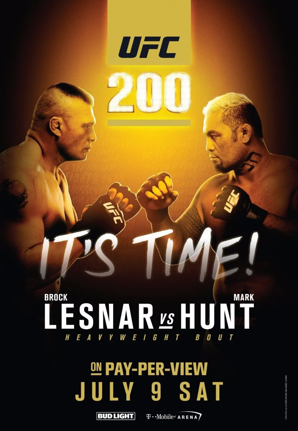 

UFC 200 Fight Brock Lesnar vs Mark Hunt SILK POSTER Wall painting 24x36inch