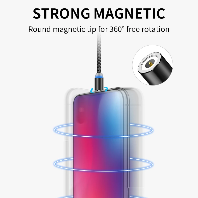 Greenport Magnetic phone cable micro type c ios charging cord(1)