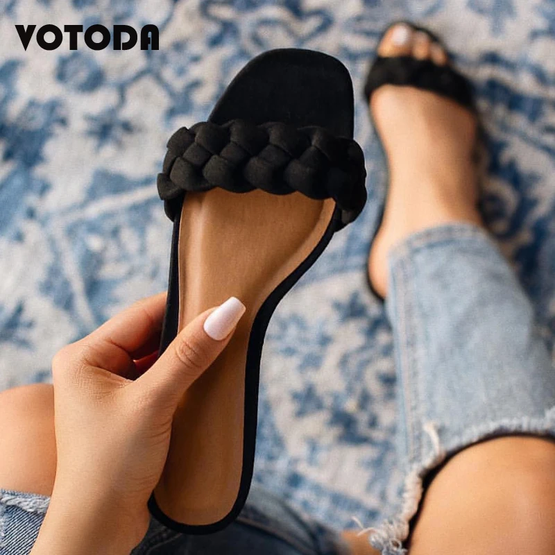 

Summer Women Slippers Woven Sandals Denim Twist Braid Open Toe Slides Ladies Beach Sandal Sexy Mujer Zapatos Fashion Woman Shoes