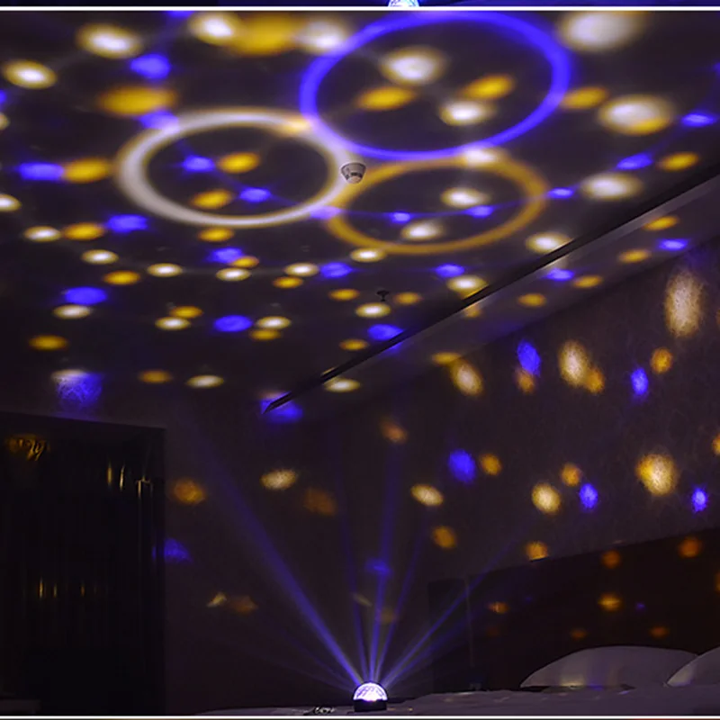 DJ огни 9 цветов светодиодный Bluetooth сценические огни Звук Активированный ротационный Кристалл Волшебный шар свет HYD88
