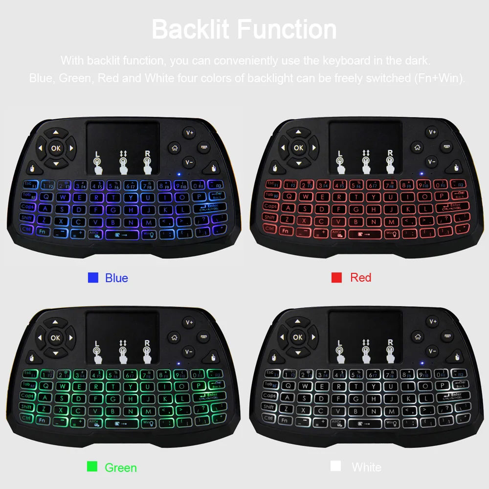 Беспроводная игровая клавиатура 2 4 GHz RU/EN Mini Touchpad Air Mouse ручной пульт