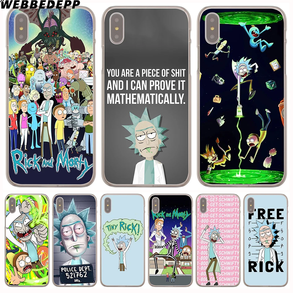 WEBBEDEPP rick and morty Hard Phone Case for iPhone X XS Max XR 7 8 6S