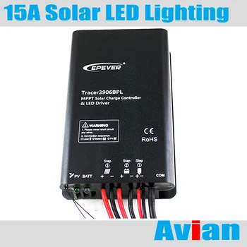

Epever 15A MPPT solar controller LED lighting 12/24V auto work with built-in LED Driver IP67 waterproof