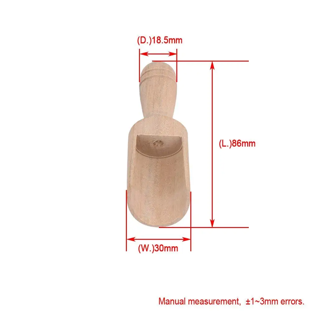 5 шт. 88x30 мм натуральный деревянный маленький банный совок для соли Неокрашенный деревянный соль сахар приправа совки