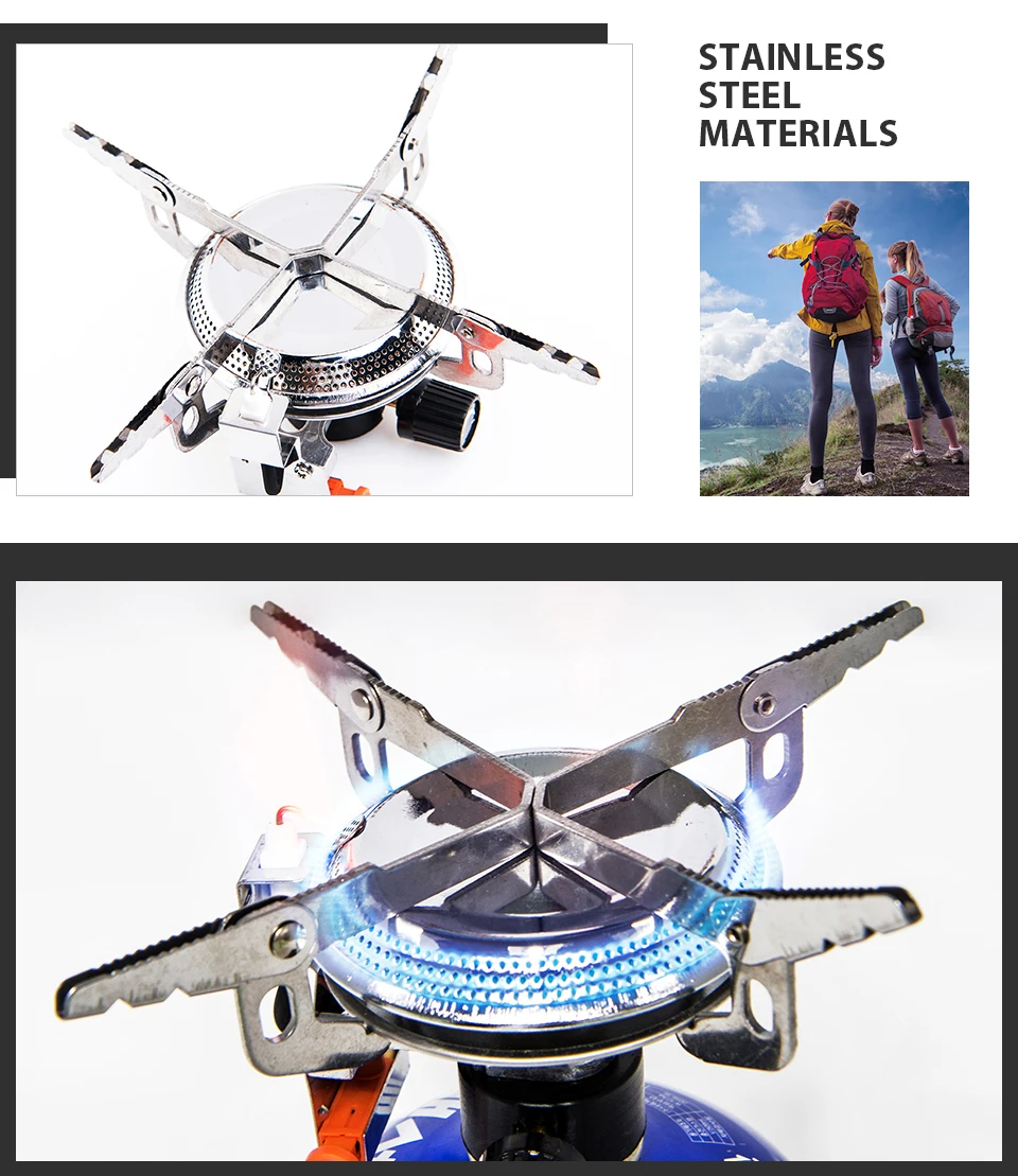 Queimador de Gás Fogão de Acampamento Fogão ao ar Widesea Mais Leve Fogo Starter Propano Butano Cilindro Livre Equipamento Turístico Caminhadas Pesca 5 de acampamento fogo starter propano butano cilindro