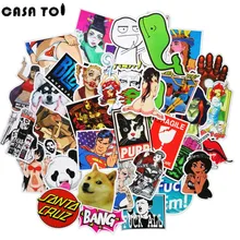 

50 Pcs Cool PVC Waterproof Wall Sticker For Laptop Car Luggage Skateboard Phone Motorcycle Refrigerator Stationery Stickers