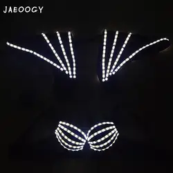 Бесплатная доставка Высокое качество светодиодный подсветкой Костюмы Бар ночной клуб люминесцентные танца реквизит Хэллоуин леди