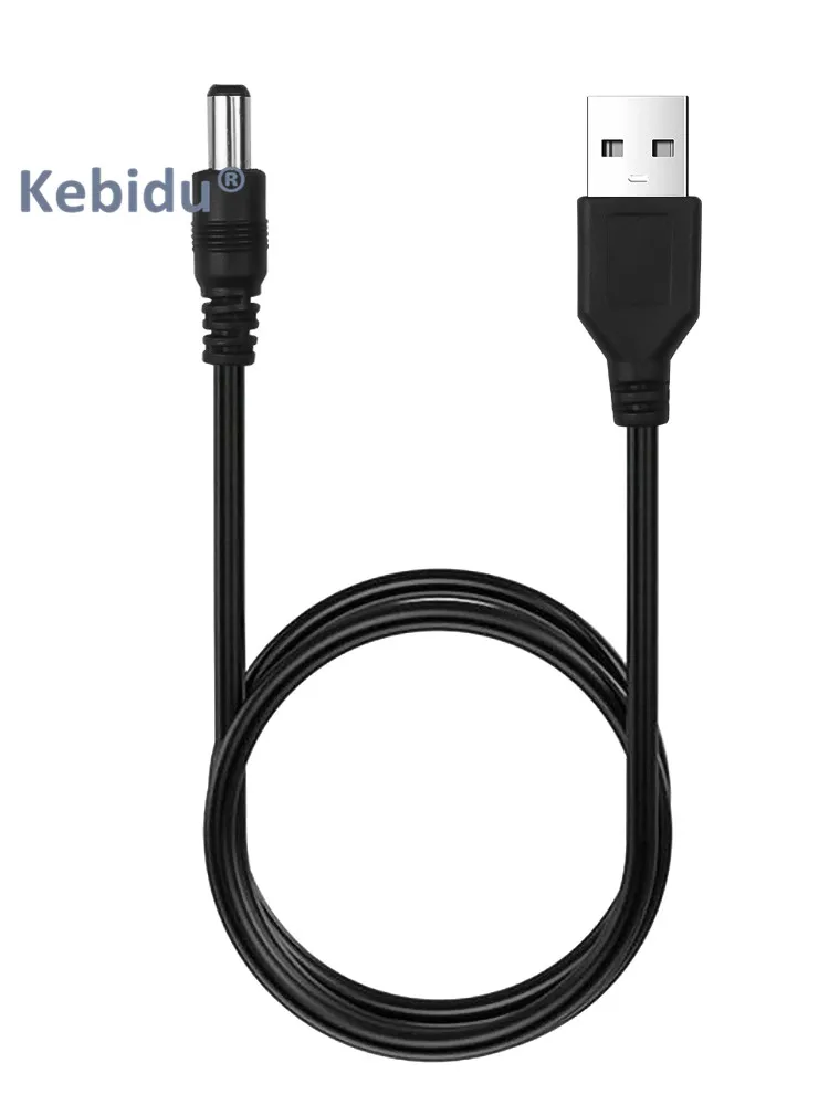 Kebidu 1 шт. USB порт на 5 5x2 мм в постоянного тока разъем для кабеля питания черный