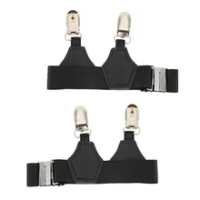 1 пара мужской носок подтяжки Мужские подвязки высокая эластичная лента Регулируемый один утка-рот клип носок подвязки аксессуары на подтяжках