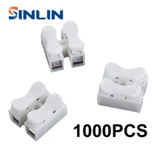 1000pcs CH-2 Spring Wire Quick Connector Splice With No Welding No Screws Cable Clamp Terminal 2 Way Easy Fit Led Strip