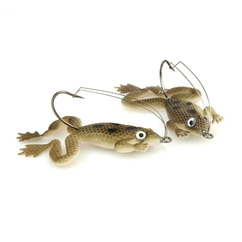 1Pcs 6cm 5g Artificial Soft Ray Frog Lure Fishing Lures Silicone Bait Treble Hooks For Carp Fishing Tackle Wobblers 3 Colors