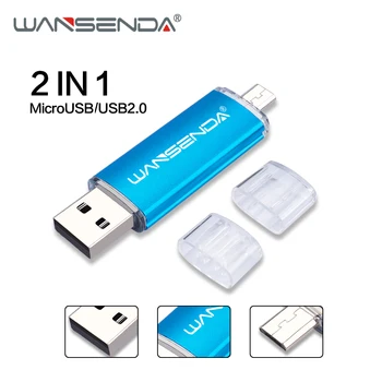 

WANSENDA OTG 2 in 1 USB Flash Drive USB2.0 & Micro USB Pen Drive 16GB 32GB 64GB 128GB 256GB Pendrives Dual Cle USB Memory Stick