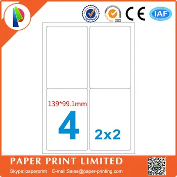 

20000 labels(5000 sheets A4) A4 Bland White Self Adhesive Sticker L7169/J8169 Printing Paper Laser/Inkjet Printer