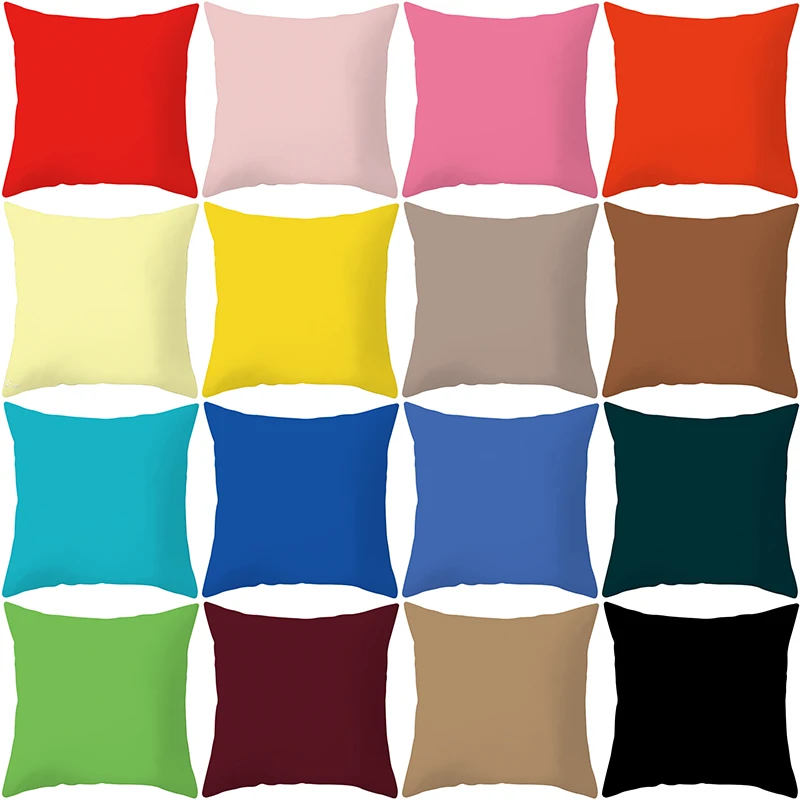

European style solid color Polyester Peachskin decorative pillowcases throw pillow cover square 45*45cm