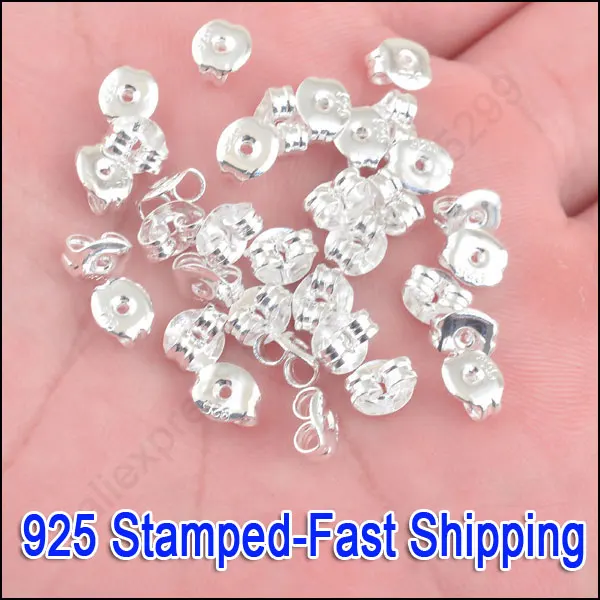 

Free shipping 6X5MM 200PCS 925 Sterling Silver Butterfly BACK STOPPERS Earrings Jewelry Findings For Stud Pin Jewelry Settings