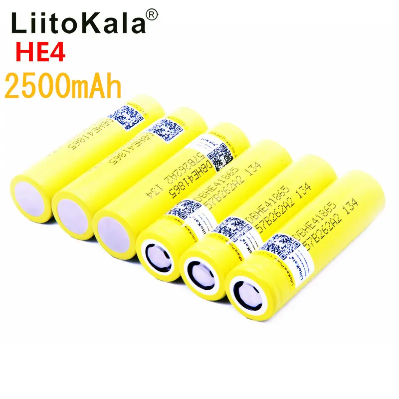 Литий ионный аккумулятор LiitoKala для HE4 2500 мА/ч перезаряжаемые аккумуляторы 18650 3 7 В