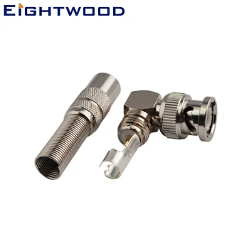 

Eightwood BNC Crimp Plug Male RF Coaxial Connector with Spring Right Angle Adapter for LMR300 KSR300 Cable