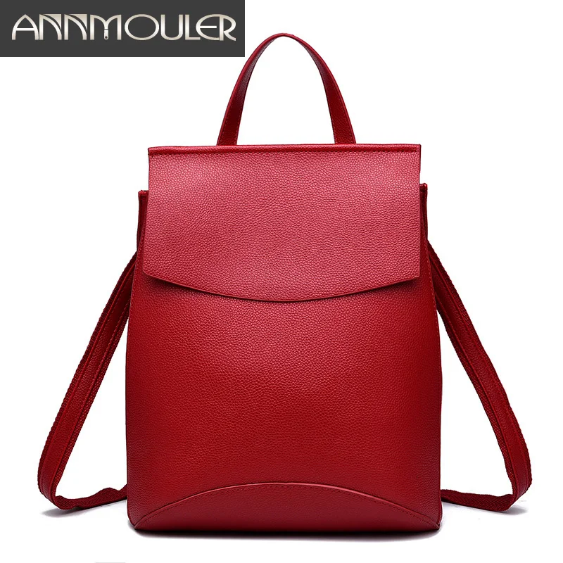 

Annmouler Famous Brand Women Backpacks 6 Colors Daypack Pu Leather Backpacks for Teenager Shoulder Bag Preppy Style School Bag