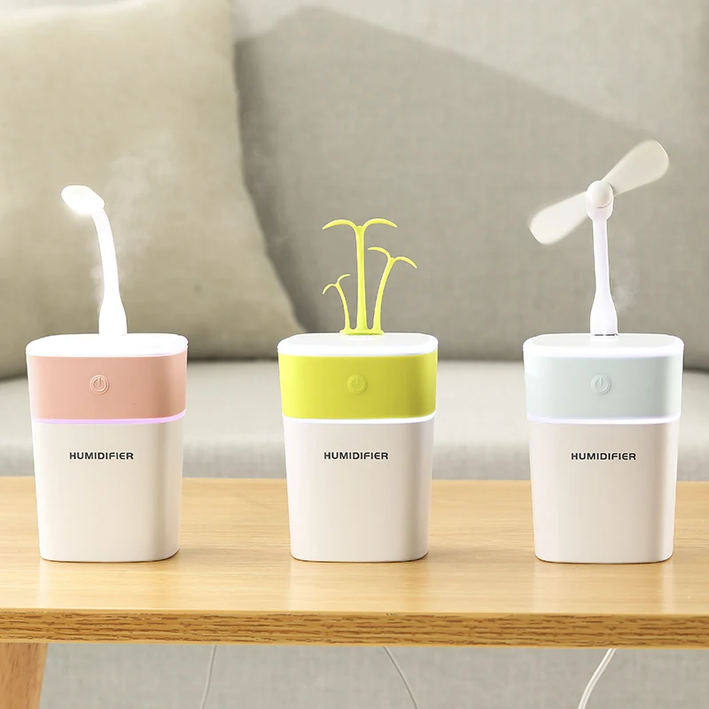 

3 in 1 Aroma Essential Oil Diffuser Ultrasonic Bonsai Humidifier Air Purifier LED Night Light USB Fan Car air freshener