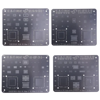 

Japan Steel A8 A9 A10 IC Chip BGA Reballing Stencil Soldering Template for iphone 7 Plus 6 6S 5 5C 5S Logic Board Repair Tools