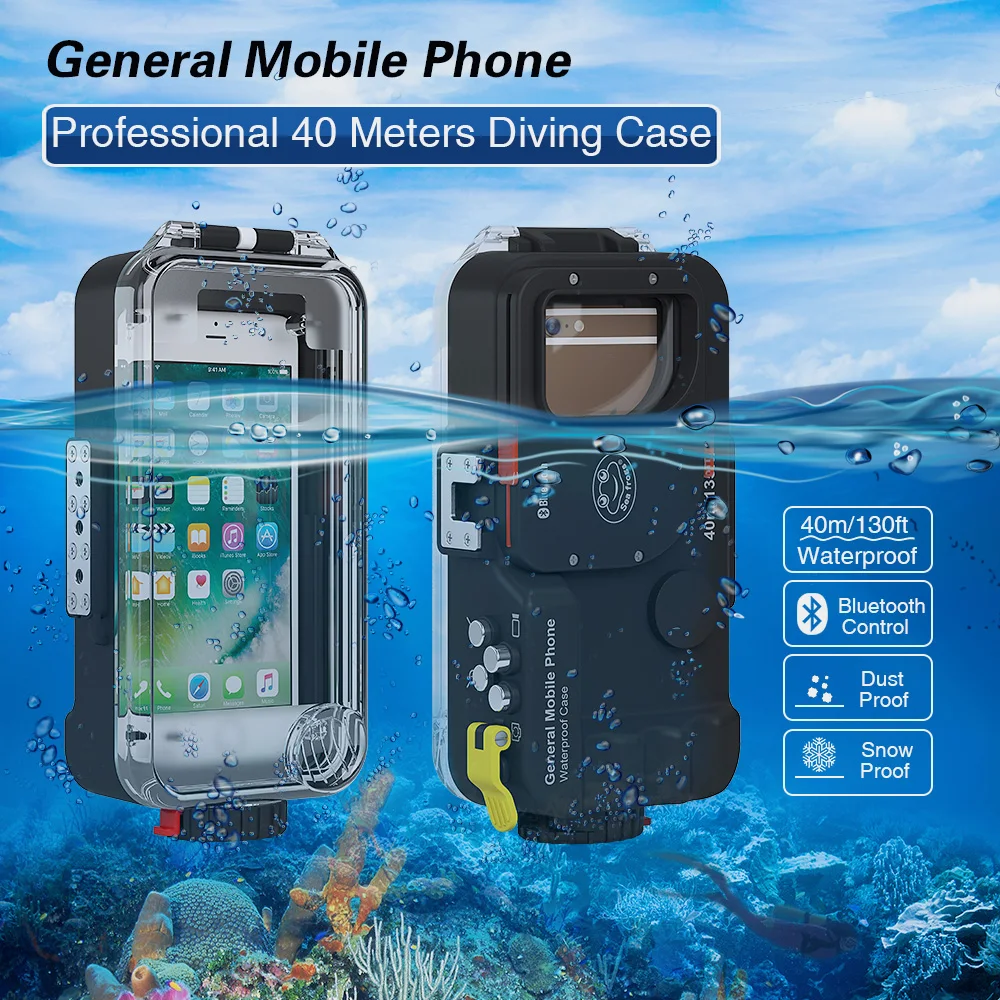 

2019 Bluetooth Phone case For iPhone 11 Pro Max iphone XR X XS Max 40m Universal Waterproof phone Protective Cover 1PC