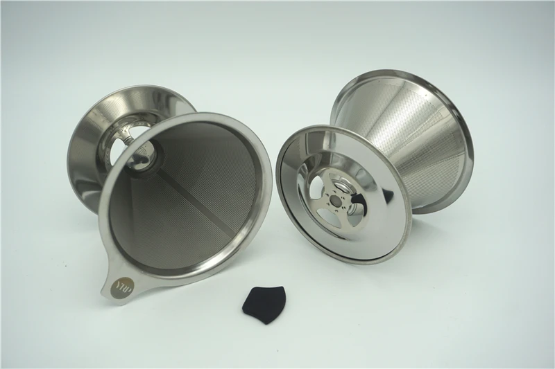 YRP V60 многоразовый конусообразный капельница из нержавеющей стали для кофе с двойным слоем сетчатый фильтр корзина для дома кухонный инструмент Аксессуары для кофе