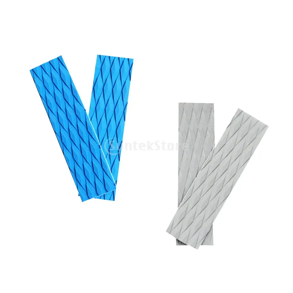 

2 Pieces Adhesive Anti-slip EVA Surfboard Kiteboard Paddleboard Surf SUP Traction Pad Bar Deck Grips Tail Pads Sky Blue/Grey