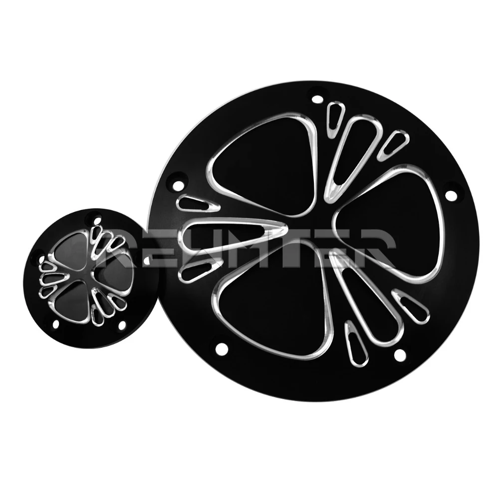  Motorcycle Black CNC Bullet Hole Cam Derby Timer Cover 5 Holes For Harley Touring Road King Softail